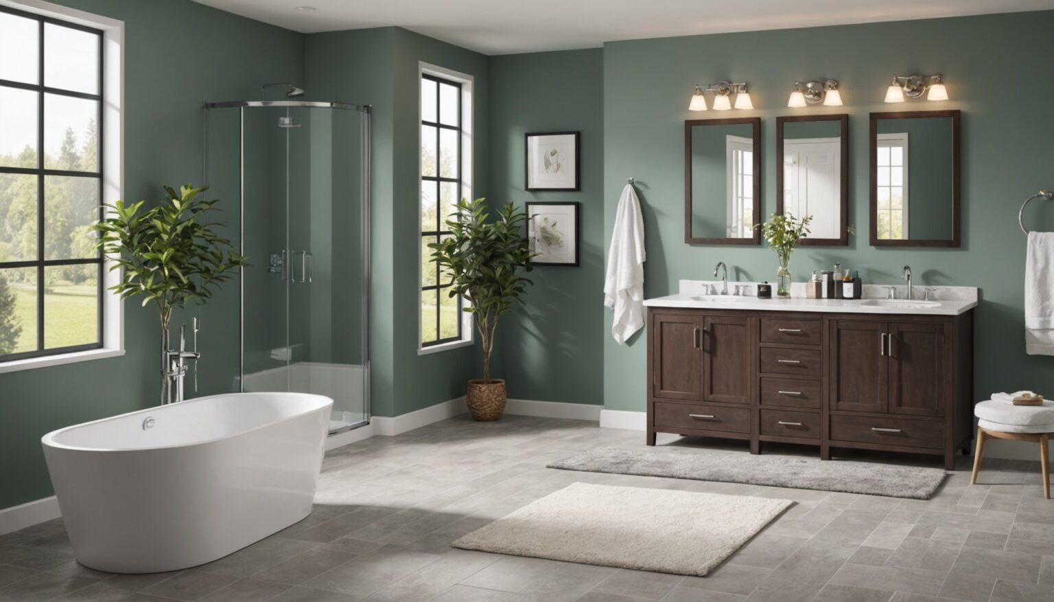 salle de bain moderne avec équipements élégants et fonctionnels