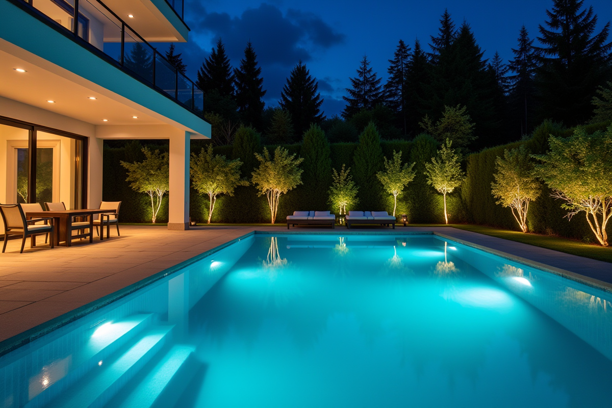 éclairage piscine